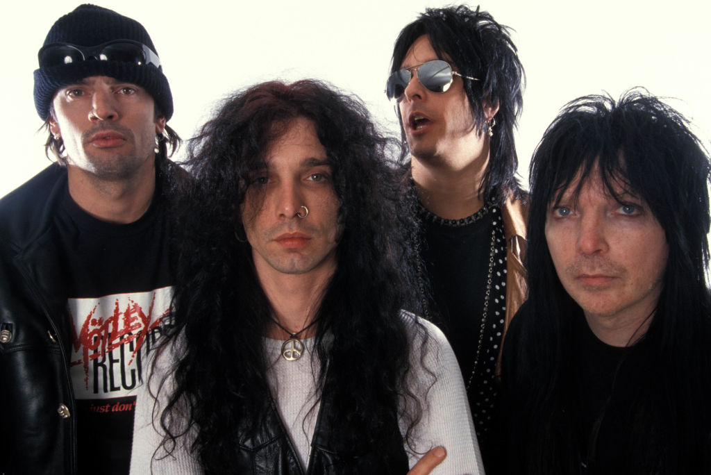 Photo of Mick MARS and John CORABI and Nikki SIXX and Tommy LEE and MOTLEY CRUE