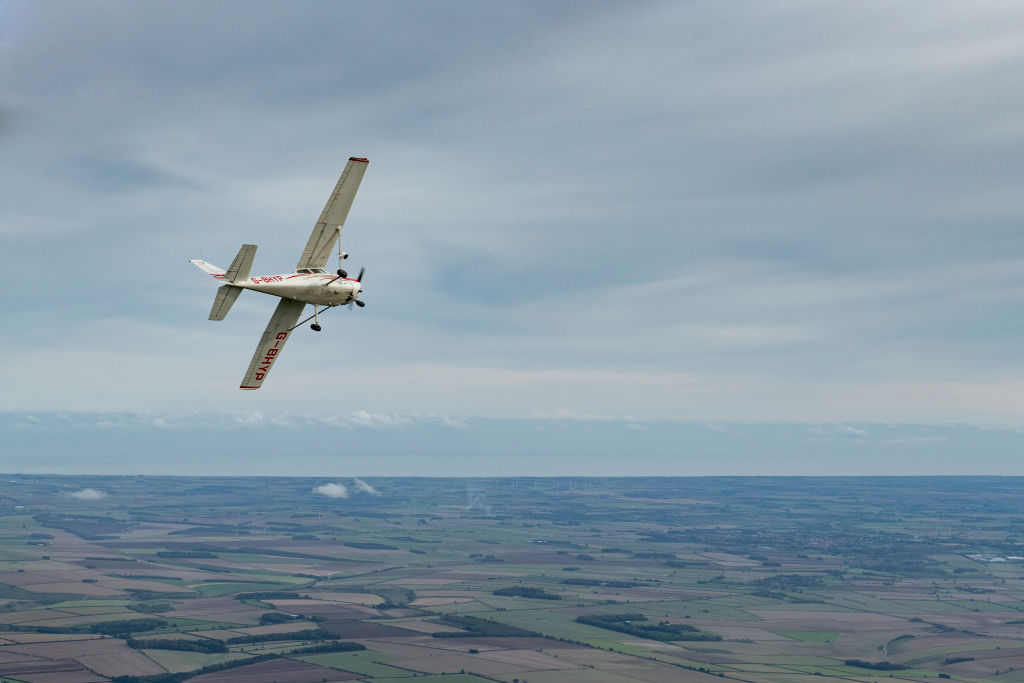 Reims-Cessna F172M Skyhawk In Flight Near Driffield