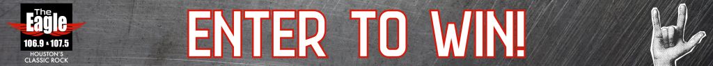 Enter to win! Large red text on black background with hand gesture icon.