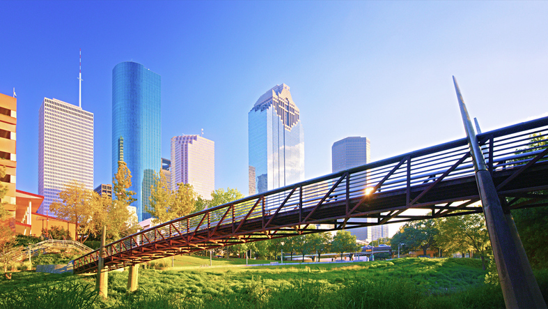 USA, Texas, Houston, Bridge over Buffulo Bayou